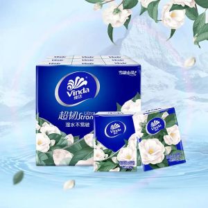 Tissue 36 Packs of Camellia Printed Handkerchiefs 4Ply Thickened Portable Small Packs of Napkins Facial Tissues Wet Water Available