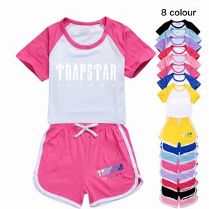 Dziecięce ubrania dla dzieci dla dzieci w Trapstar krótkie t-shirty krótkie szorty sportowe kombinezony sportowe Toddler Youth Training Suit 100-170 Z9Y0#