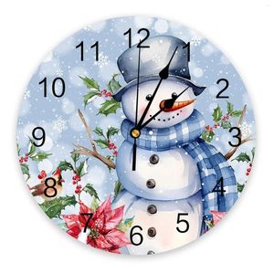 Zegary ścienne świąteczne poinsettia Snowman Dorban Modern Design Kuchnia Wisząca Watch Watch Decor Decor Silent