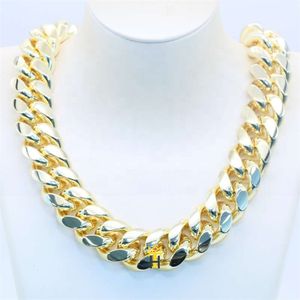 20 мм тяжелый майами Link Оптовая категория 10K Gold Chain Custom Hip Hop Jewelry Chunky Кубинское ожерелье для мужчин