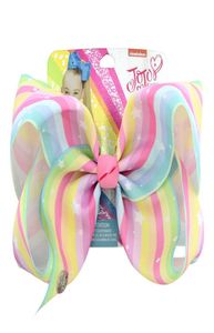 JOJO SIWA 20cm LARGE Rainbow Unicorn Signature HAIR BOW with card and metal logo baby girl Children Hair Accessories fashion hair 9770281