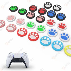 Tillbehör 100st Silicone Cat Pad Style Silicone Analog Cover för DualShock 4 PlayStation 4 PS4 Controller Thumb Sticks Grips Cap
