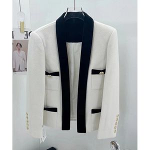 BA0028 Kvinnor Jackets Designer High Street Nyaste jacka Kvinnor Jacquard Blazer Office Work Wear Duits