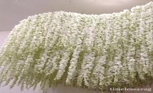 24 färger Artificial Silk Flower Wisteria 34CM Orchid String Rattan Home Garden Wall Hanging Flowers Vine Centerpiece Xmas Party W5320574