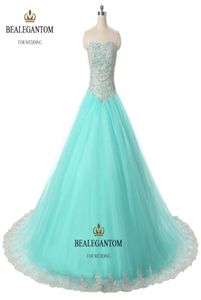 2017 Mint Blue Quinceanera Dresses Ball Gown With Lace Ruffle Sequins Shiny Sweet 16 Prom Pageant Party Gowns QC1265415204