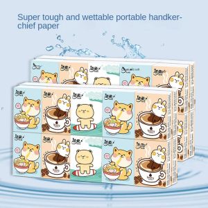 Tissue Cartoon Handkerchief Paper Small Package of Cute Threelayer Portable Napkins Can Be Wet Water Facial Tissues Napkins Decoupage