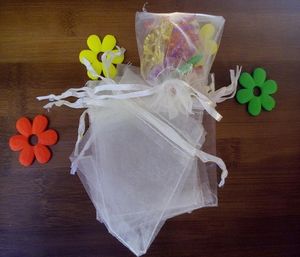 2030 cm 100pcs torba organza biała torba na sznurowanie torebki biżuterii do herbaciftfoodcandy mała przezroczysta woreczka Bag 9603047