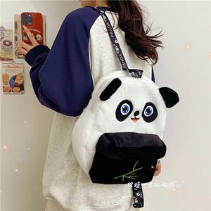 School Bags Women Cute Panda Plush Backpack Girl Student Bag Lady Cartoon Shoulder