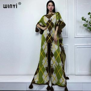 Abiti casual Winyi Vestiti invernali Donne Comfort Caldo Stampa di moda Calda abito per vacanze Cafano Elegante Africa Party Opera di abbigliamento Maxi Long