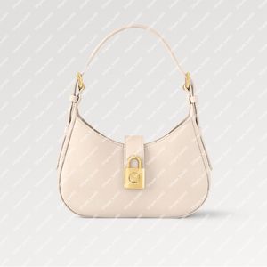 Explosion hot Women's Low Key Shoulder Bag M24990 Limestone Gray Grained calfskin Hook closure Padlock quiet luxury sleek design timeless colors Gold-color hardware