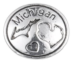 10pcslot 2017 Silver Michigan Snap Buttons 18mm Charms Jewelry Snap For DIY Silver Snap Bracelet3824186