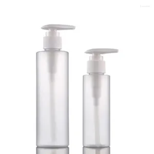 Storage Bottles 20pcs 100ml 200ml Lotion Pump Plastic PET Round Cosmetic Packaging Clear Frosted Empty Shampoo Refillable Bottle 3oz 4oz
