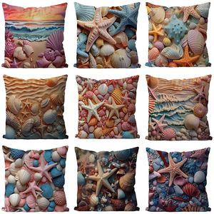 Pillow 40/45/50/60cm Case 3D Starfish Print Cover Geometric Home Decorative Sofa Office Pillowcase