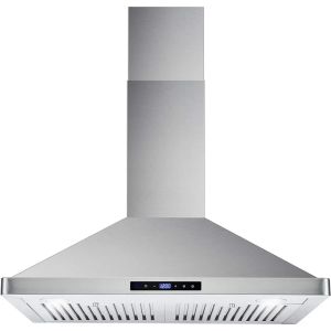 Hoods 175S Wall Mount Range Hood Convertible Ductless , ChimneyStyle Stove Vent, LEDs Light, Permanent Filter, 3 Speed Fan in