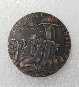 Alemanha 1920 Coin comemorativo The Black vergonha Medalha Prata Rara Copin Coin Home Decoration Acessórios8074363