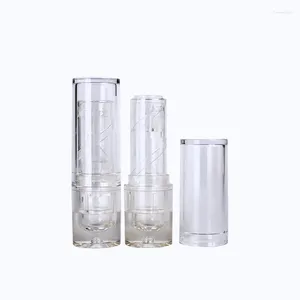 Storage Bottles Empty 12.1mm Full Transparent Frost Clear Lipstick Tube 30pcs