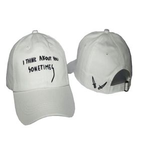 Whole Gianni Mora cap I think about you sometimes baseball cap high quality golf snapback rare hats black white curved cap6760055