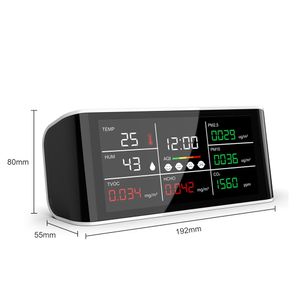 Dienmern New DM69 CO2 Quality Detector PM2.5/10/HCHO Gas Sensor Tester,Temperature and Humidity Home Smart Monitoring Systems