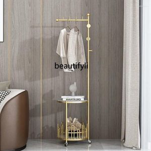Hooks Yj Light Luxury Iron Hanger Floor Movable Clothes Rack Simple Coat Hanging