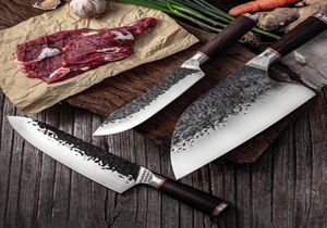 Yüksek karbon çelik şef bıçağı kaplı dövme çelik kemik dilimleme kasap mutfak bıçakları et cleaver mutfak kesim bıçağı bütün3556844