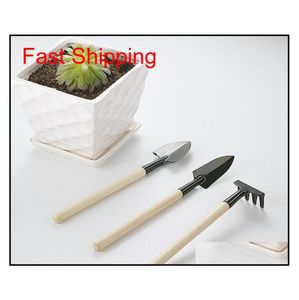 1 Set3 Pcs Mini Garden Tools Kit Small Shovel Rake Spade Wood Handle Metal Head Kids Gardener Ga qylgpN bdesports5530239