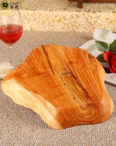 Figurine decorative in legno naturale senza boccone per la bocca Snack vassoio asciutto