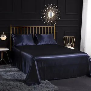Set di biancheria da letto set di alta qualità lussuoso foglio di letto king size elastico elastico cuscino in raso da letto tessile da letto aderente per casa