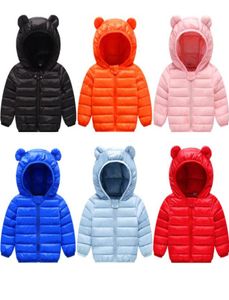 Kids Down Hoodies Coats Cotton Lighter Zipper New Pressing Technology Long Sleeve Toddler Baby Boys Girls Winter Jacket Snow Coat 8206970