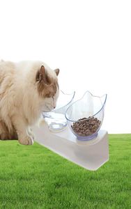 Söta kattskålar med 15 ° lutade upphöjda stativ skyddad cervikal ryggrad katt matvatten skålar nonslip husdjur skålar för katter små hundar 24415279