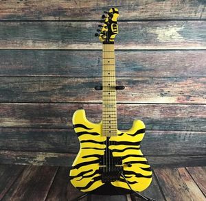 Hand Paint Ltd GL200MT George Lynch Tiger Streifen gelbe E -Gitarre Floyd Rose Tremolo Bridge Schwarze Hardware2427167