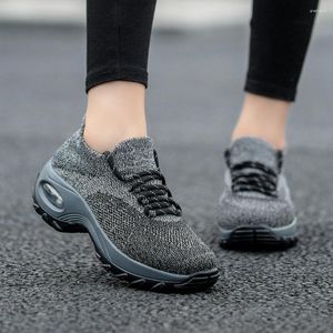 Fitness Shoes Wedges for Women Yellow Sneakers Comfort Ladies Trainers Plataforma casual PLUS TAMANHA CAUSUSURS FEMME 2024