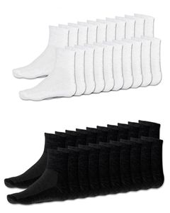 Sports Socks 20 X Pairs Mens Cotton Rich Sport Work Size 610 White Black2511373