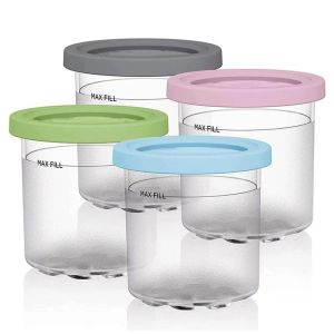 Tillverkare glass pints cup, glassbehållare med lock för ninja creami pints nc301 nc300 nc299amz serie glass maker