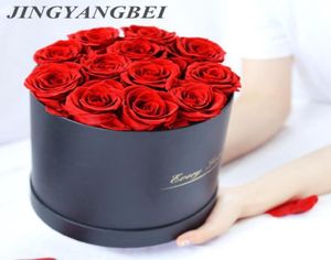 Högkvalitativ 12st 45 cm bevarade eviga rosor med låda år valentine039s gåvor för evigt evigt rosbröllop dekoration 4620362