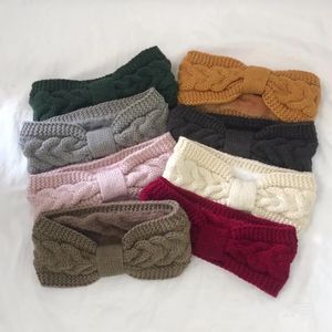 Elegantes warmes gestricktes Stirnband für Frauen pelzig Fleece aus dem breiten Kopfschorn Elastizität wärmeres Ohrhäkelscheibe Turban Haarzubehör