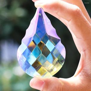 Decorative Figurines Mesh AB Color Hoist Diamond Shaped Water Drop Crystal Necklace Tip Bottom With A Hole Pendant Lighting Wind Chime
