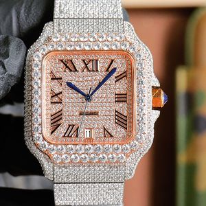 diamond Hip Hop 22k Gold Plated 40mm 8215 movement 904 Stainless Steel sapphire crystal Noble and dazzling Wrist Mens Watch