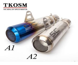 TKOSM 2017 New Arrival Modified Exhaust Motorcycle Laser SC Echappement Moto FOR Z800 Z750 ER6N GY6 CB400 NINJIA250 TMAX 500 db ki4810064