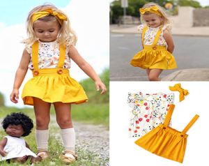 Kinder Mädchen Kleidungsstücke Blütenhülle Blumengedruckte Gurtkleid Kinder Dessinger Kleidung Mädchen Throiesenanzug Biege Stirnband 6m4113177