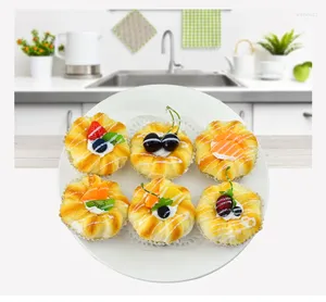 Dekorativa blommor Artificiell matdessertmodell Fake Fruit Cake Pu Simulation Bread Pography Props Home Shop Display Decoration