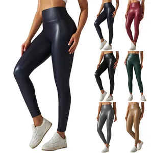 Pantaloni dei leggings da donna Allenamento sexy per le donne Pantaloni elasticità in pelle magro