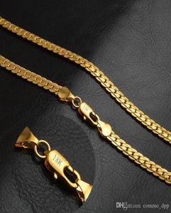 5mm 18k Gold Plated Chains Men s Hiphop 20 tum kedjehalsband för kvinnors mode Hip Hop smycken Tillbehör Party Gift8463492