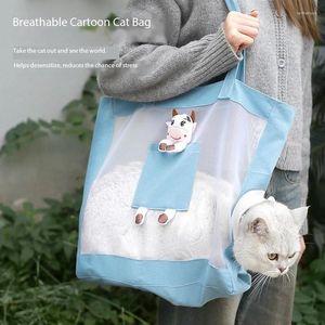 Кошачьи перевозчики Pet Outing Bag Портативный мультфильм дышащий плечо