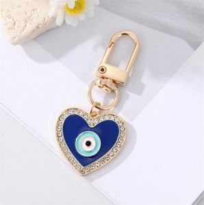 Water Drop Heart Evil Eye Keychain Keyring For Friend Par Emamel Blue Eye Bag Car Charm Accessories Jewelry3284829