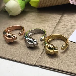 Designer Gold Tiger Ring glänzend 18 K vergoldete Marke Offizieller klassischer Stil Titanium Edelstahl Ringe für Frauen Männer Schmuck Geschenk