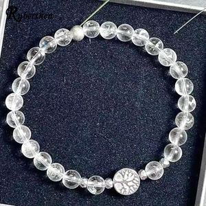 Странд Рубертен Женский 6 мм a Grade Clear Quartz Tree of Bracelet Bracelet Bearnedmade Beadered Wrist йога мала для нее подарок