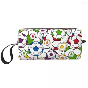 Aufbewahrungstaschen Custom Football Soccer Travel Cosmetic Bag Frauen Toildern Make -up Organizer Lady Beauty Dopp Kit