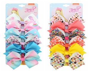 54 Kolory Dzieci Baby Girl Ribbon Cartoon Drukowane Big Hair Bows Sairpin Duckbill Clips JoJo Siwa Barrettes Hair Akcesoria Party S7651301