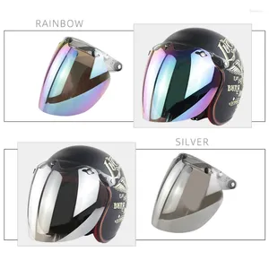 Motorradhelme Helm Bubble Visor PC Objektiv 3-SNAP-Design Offenes Gesicht