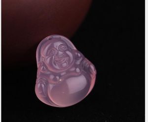 Ice White Chalcedony Buddha Maitreya Laughing Buddha Pendant Red Agate Jade Jade Small Buddha Pendant Factory Whole5531408